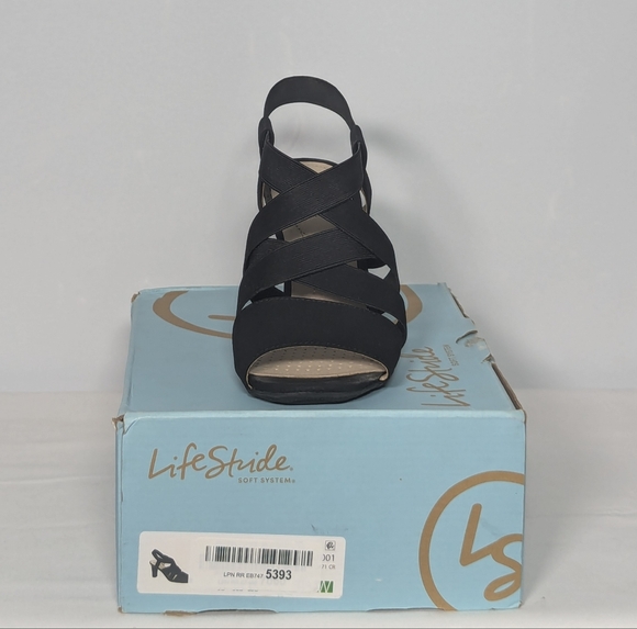 NEW Life Stride Womens Charlotte Strappy High Heel Sandal Sz 8.5 wide black - Picture 4 of 4